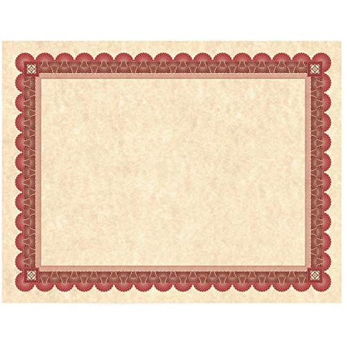 Southworth® Foil-Enhanced Parchment Certificates, 8 1/2" x 11", 24 lb, Copper/Red/Brown, Pack of 25