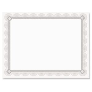 Southworth Premium Certificates, 8.5 X 11, White/Silver with Spiro Silver Foil Border,15/Pack