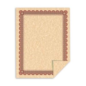 Southworth® Foil-Enhanced Parchment Certificates, 8 1/2" x 11", 24 lb, Copper/Red/Brown, Pack of 25