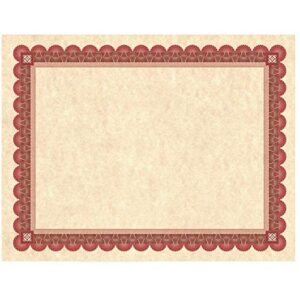 Southworth® Foil-Enhanced Parchment Certificates, 8 1/2" x 11", 24 lb, Copper/Red/Brown, Pack of 25