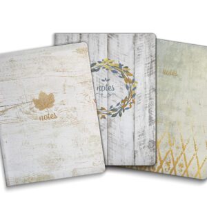 Southworth Premium Journal Set (3pk), 6.5”x 8.5”, Rustic Theme (3 Coordinating Designs), Premium 24lb/89 gsm Paper, Large Flex Journals, 32 Ruled Sheets/64 Pages Per Journal (91920)