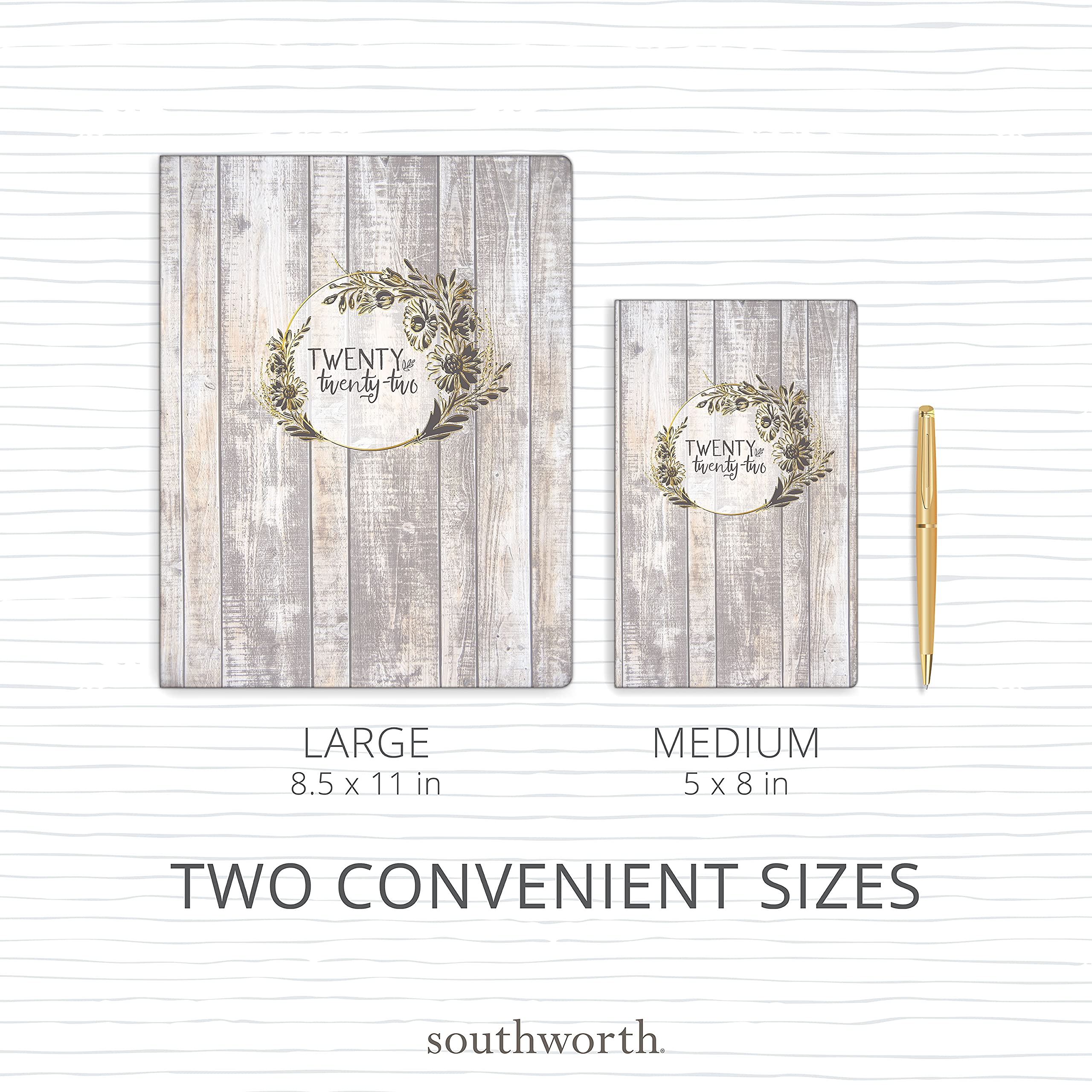 Southworth Premium Journal Set (3pk), 6.5”x 8.5”, Rustic Theme (3 Coordinating Designs), Premium 24lb/89 gsm Paper, Large Flex Journals, 32 Ruled Sheets/64 Pages Per Journal (91920)