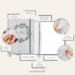 Southworth Premium Journal, 5.5”x 8.25”, Mint Burst Design, Premium 28lb/105gsm Paper, Medium Book Bound Journal, 3 Ribbon Placeholders, 80 Ruled Sheets/160 Ruled Pages (91926)