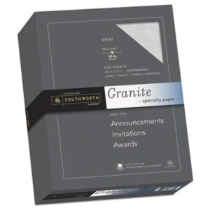 southworth granite specialty paper, gray, 24 lbs, 500/box