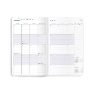 Southworth Academic Planner (July 2021-June 2022), 5" x 8", Cobalt Metallic Stripe, 28 lb./105 gsm Paper, Medium Flex (92121)