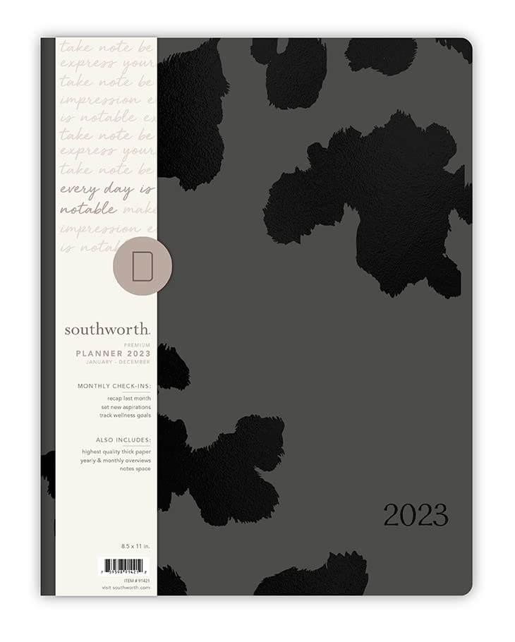 Southworth Planner (January 2023-December 2023), 8.5" x 11", Traditional Western Metallic, Premium 28#/105 gsm Paper, Large Flex (91421)