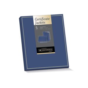 Southworth PF6 Certificate Jacket Navy w/Gold Border 88 lbs. 9-1/2 x 12 5/Pack