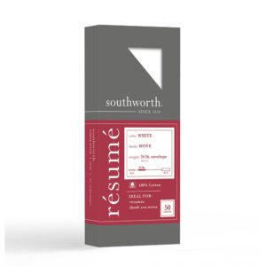 Southworth® 100% Cotton Envelopes, #10, 4 1/8" x 9 1/2", 100% Recycled, 24 Lb, White, Pack Of 50