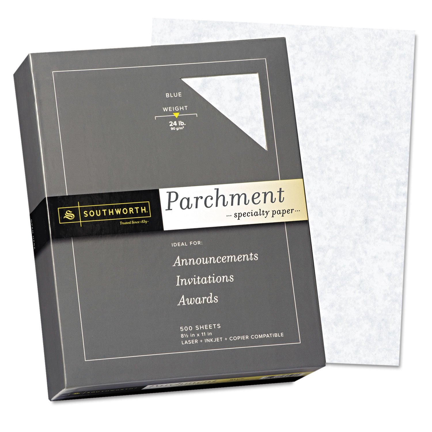 Southworth 964C Parchment Specialty Paper Blue 24 lb. 8 1/2 x 11 500/Box