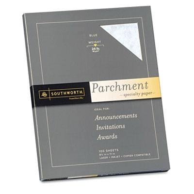 Southworth - Parchment Specialty Paper Blue 24 Lbs. 8-1/2 X 11 100/Box "Product Category: Paper & Printable Media/Loose Paper"
