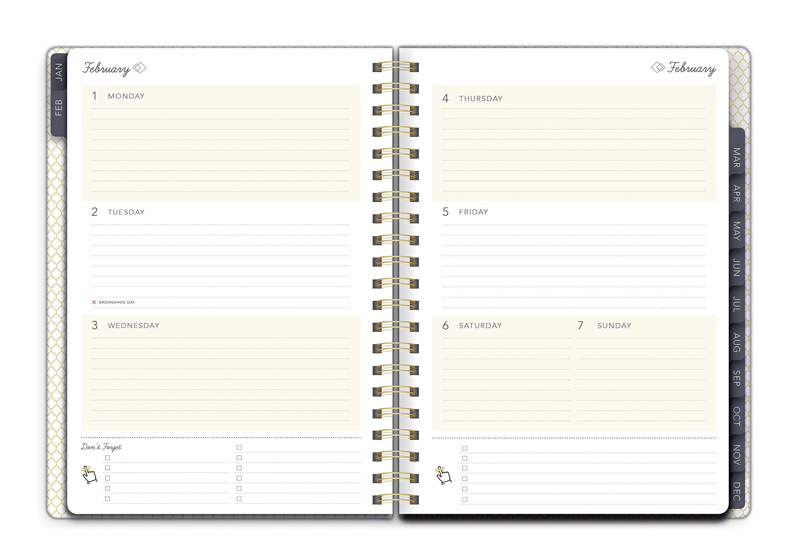 Southworth 2021 Yearly Planner (January, 2021-December, 2021), Monthly and Yearly Planner, 7”x9.25”, Weathered Gold Weave, Premium 28lb/105gsm Paper, Twin Wire, 82 Sheets/164 Pages (91906)