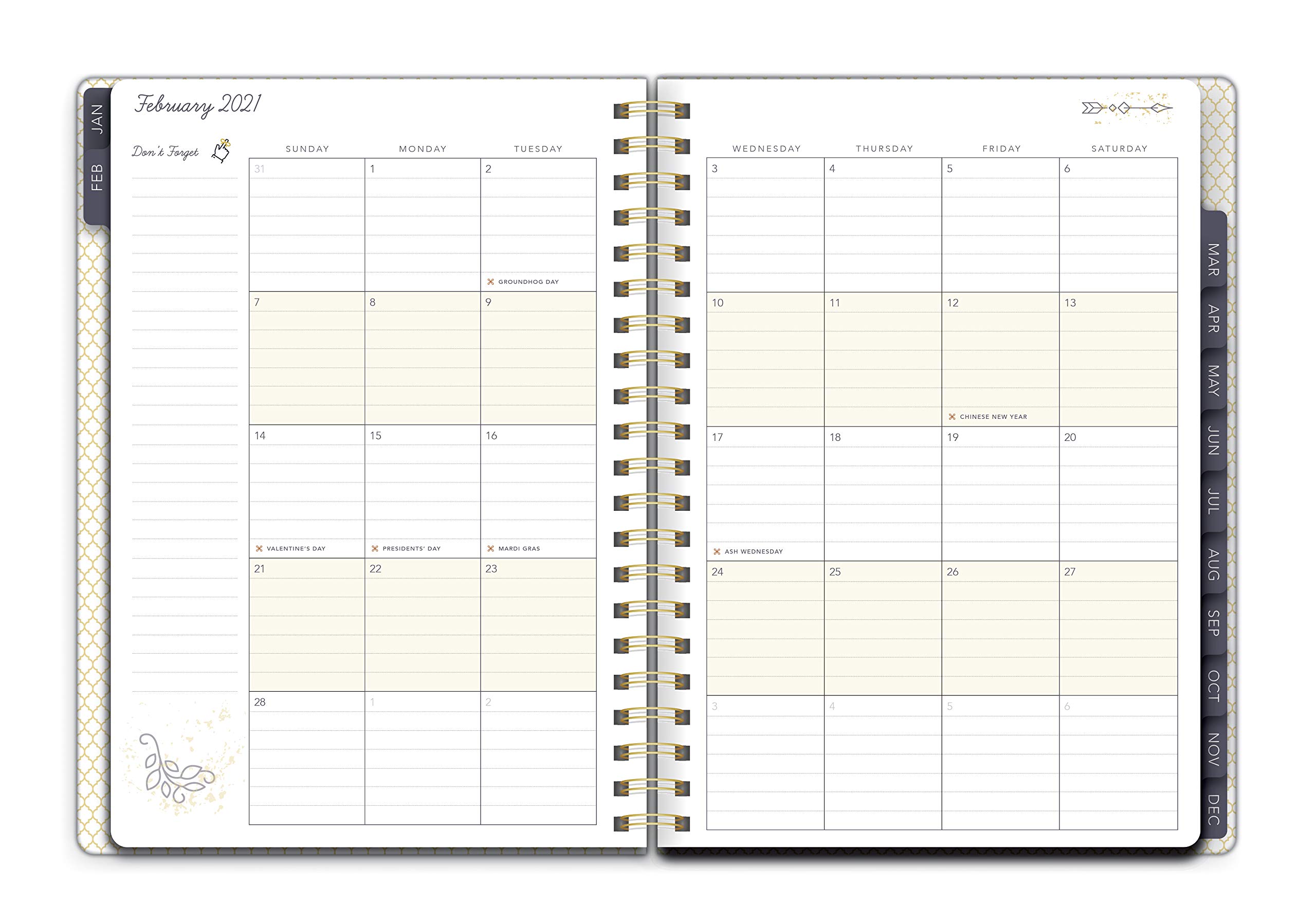 Southworth 2021 Yearly Planner (January, 2021-December, 2021), Monthly and Yearly Planner, 7”x9.25”, Weathered Gold Weave, Premium 28lb/105gsm Paper, Twin Wire, 82 Sheets/164 Pages (91906)