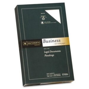 southworth red ruled business paper - for inkjet, laser print - legal - 8.50" x 14" - 20 lb - recycled - wove - 500 / box - white