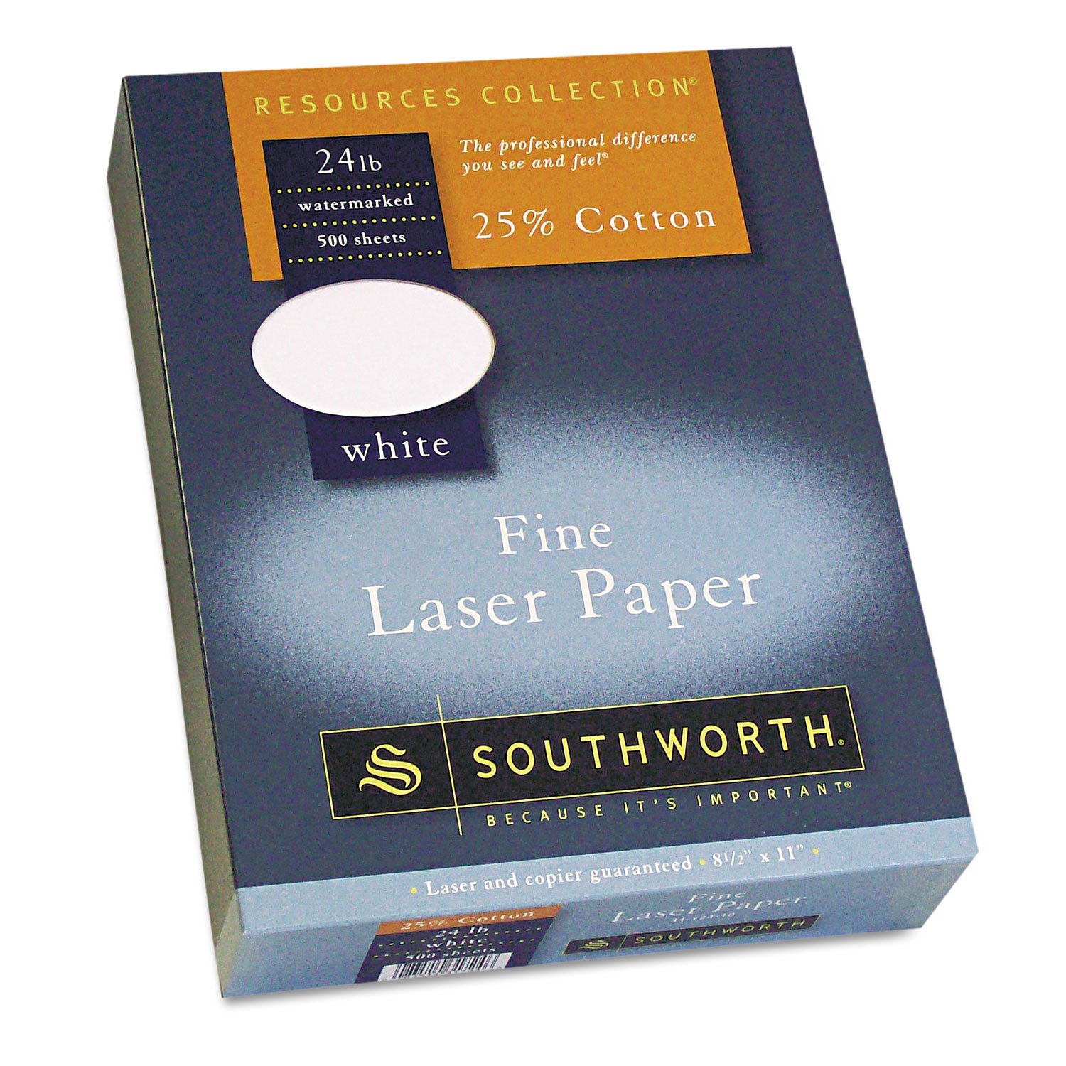 Southworth 3172410 25% Cotton Laser Paper White 24 lbs. Smooth Finish 8-1/2 x 11 500/Box