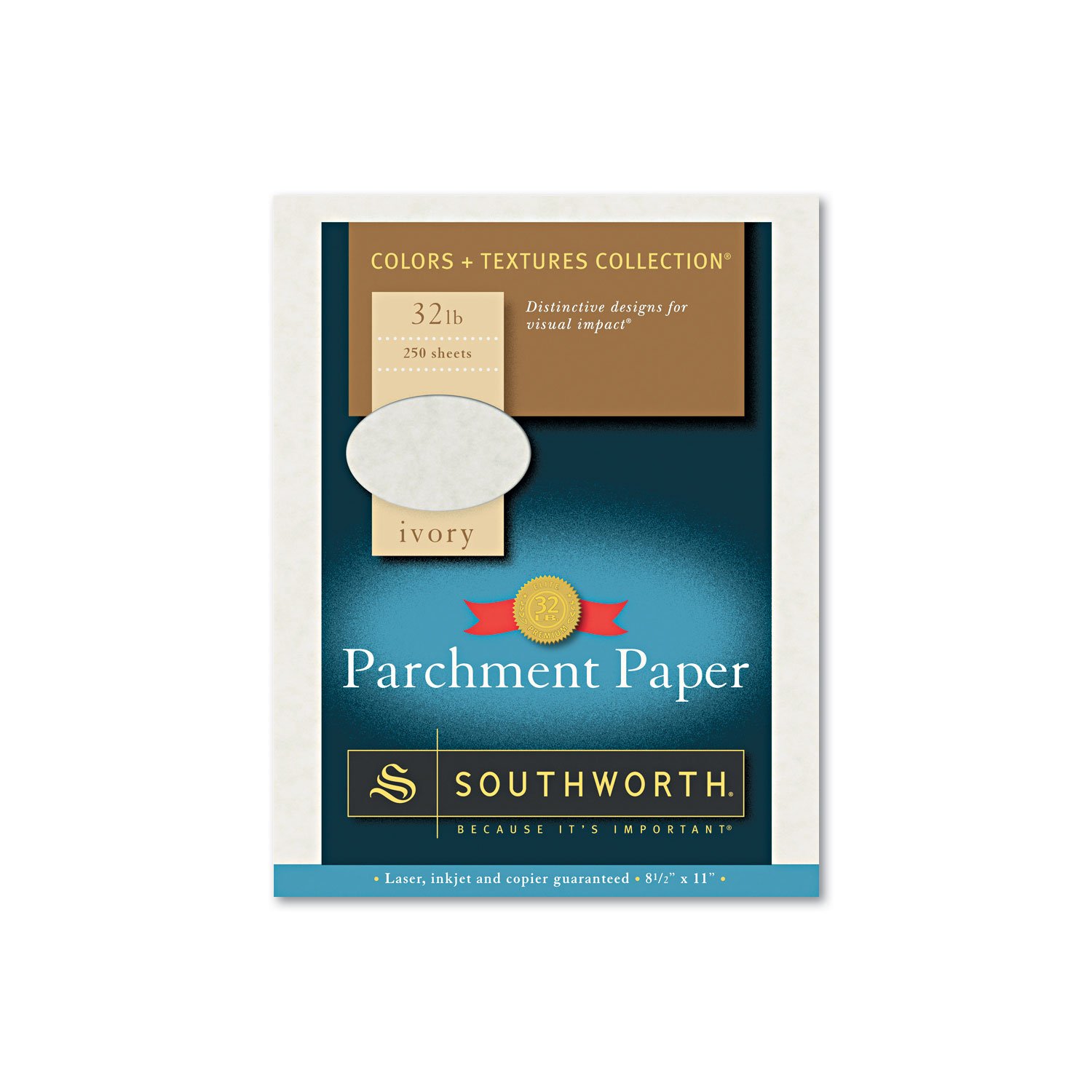 Southworth J988C Parchment Specialty Paper, 32 lb, 8.5 x 11, Ivory, 250/Pack