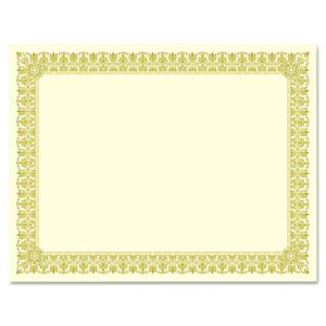 SOUCTP1V Southworth CTP1V Premium Certificates Ivory Fleur Gold Foil Border 66 lb 8.5 x 11 15/Pack