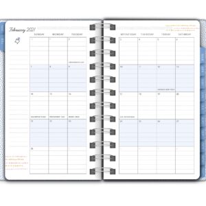 Southworth 2021 Yearly Planner (January, 2021-December, 2021), Monthly and Yearly Planner, 4.75” x 6.25”, Periwinkle Burst, Premium 28lb/105gsm Paper, Twin Wire, 82 Sheets/164 Pages (91918)