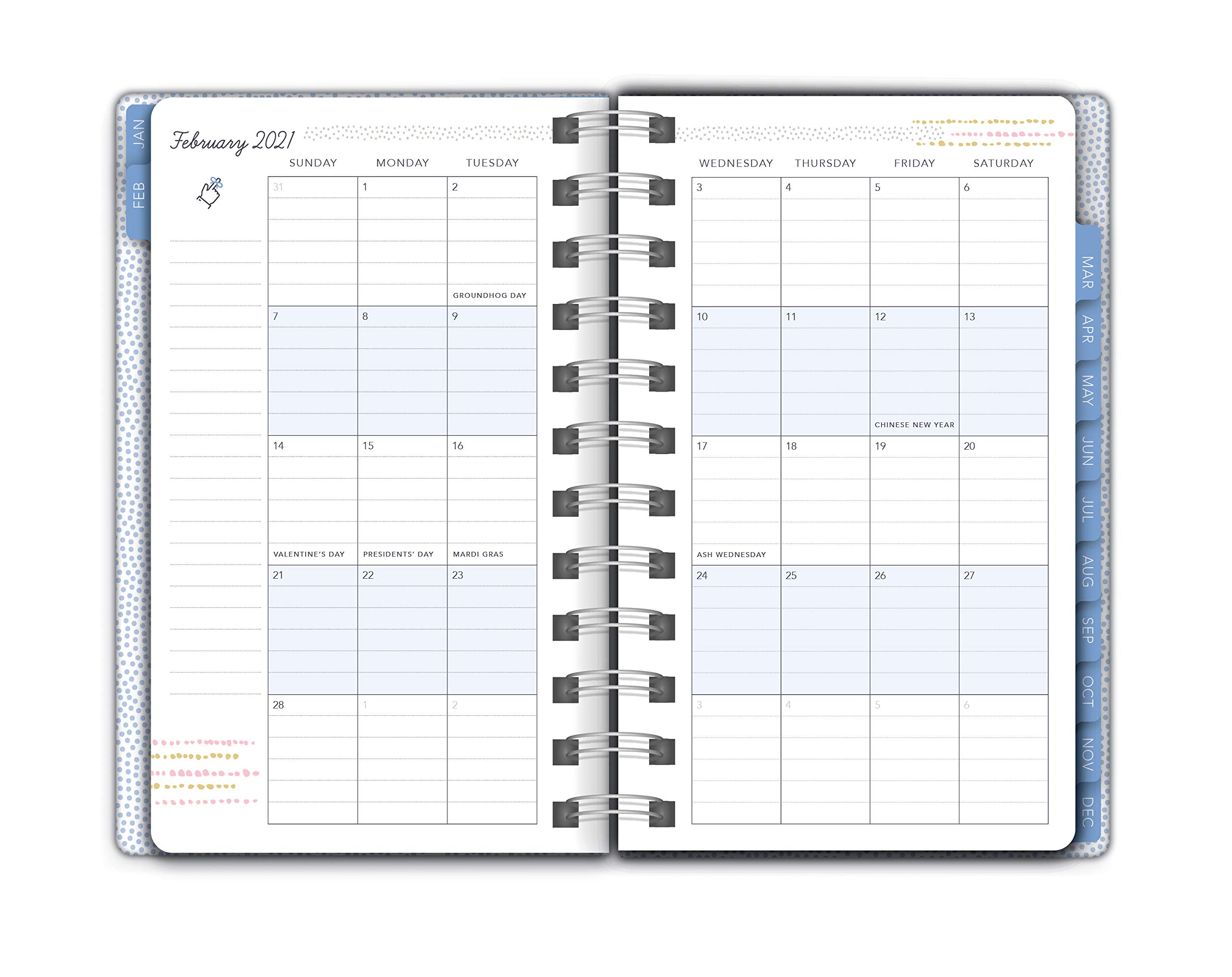 Southworth 2021 Yearly Planner (January, 2021-December, 2021), Monthly and Yearly Planner, 4.75” x 6.25”, Periwinkle Burst, Premium 28lb/105gsm Paper, Twin Wire, 82 Sheets/164 Pages (91918)