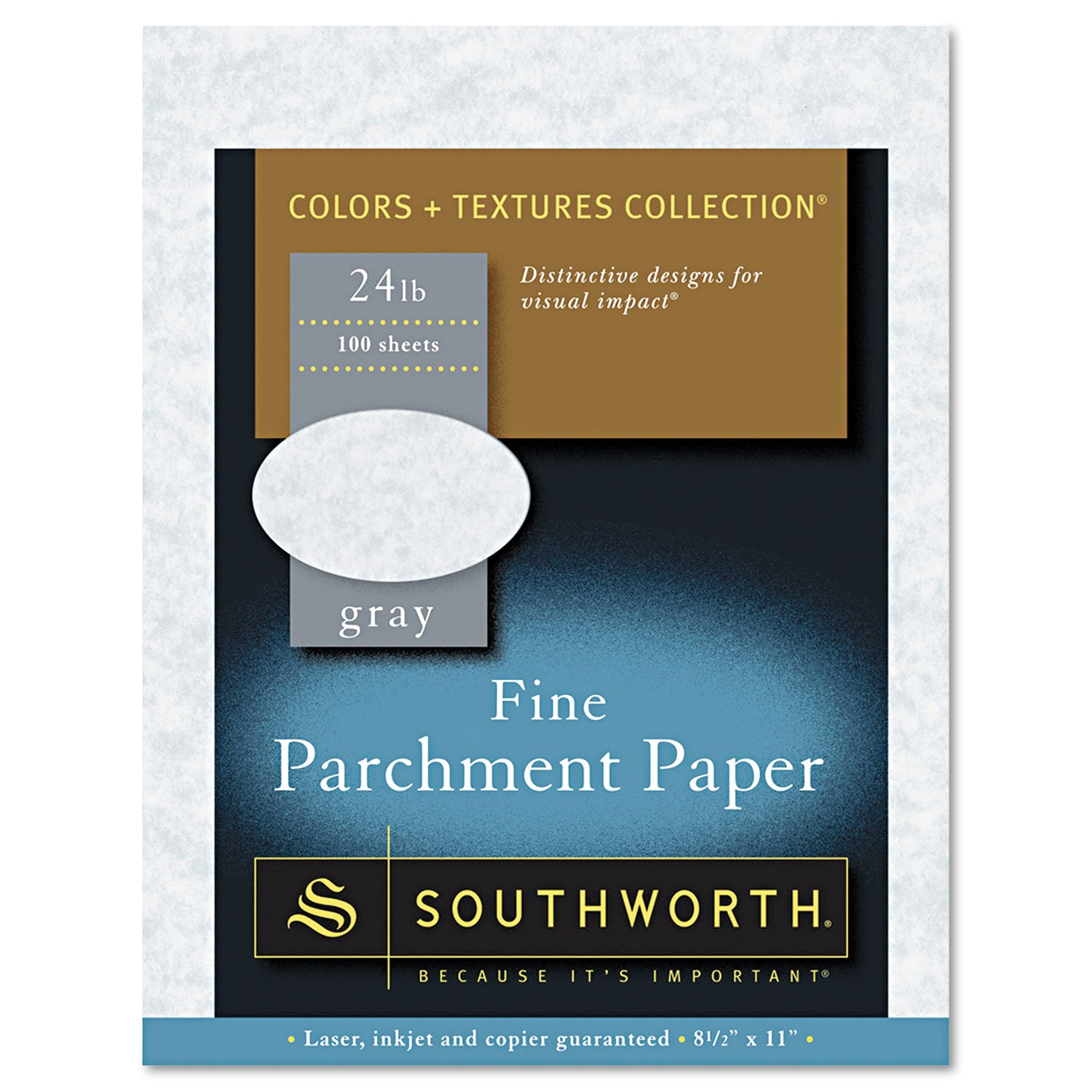 Southworth P974CK336 Parchment Specialty Paper Gray 24 lb. 8 1/2 x 11 100/Box