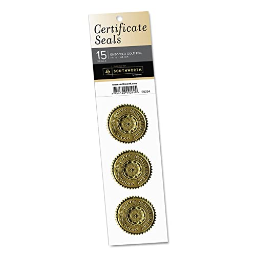 Southworth® Award/Certificate Seals, Gold, Pack of 15