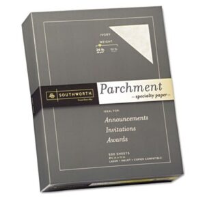 Parchment Specialty Paper, Ivory, 24 lbs., 8-1/2 x 11, 500/Box, Sold as 1 Box