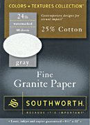 southworth color + textures collection™ 25% cotton granite paper, 8 1/2in. x 11in., 24 lb., gray, pack of 80