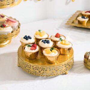 HBlife 6 PCS Gold Cake Stand Dessert Table Display Set Include Cake Stands, Cupcake Stand/Tower, Dessert Stands, Perfect Display for Wedding, Party, Birthday, Baby Shower, Anniversary Decorations