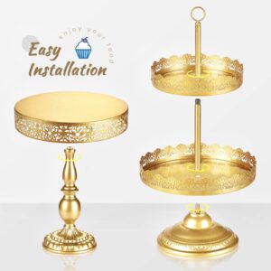 Gold Cake Stands Set for Dessert Table，6 Pcs Wedding Cake Stand&Cupcake Stand Set，Serving Plate Dessert Table Display Set for Wedding/Birthday Party/Home Decoration/Graduation Party (6 Pieces)