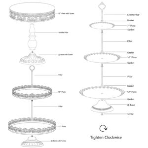 6 Pack Cake Stand Set, Gold Cupcake Stands Tiered Cupcake Holder Candy Fruite Dessert Table Display Set Decorating for Wedding Birthday Party Chrismas Celebration Home Decor