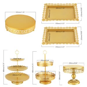 6 Pack Cake Stand Set, Gold Cupcake Stands Tiered Cupcake Holder Candy Fruite Dessert Table Display Set Decorating for Wedding Birthday Party Chrismas Celebration Home Decor