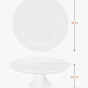 Kootek White Cake Stand, 10 x 10 Inches Porcelain Cake Plate Cake Pedestal Stand Display Dessert Stand for Party, Wedding, Birthday, Baby Shower