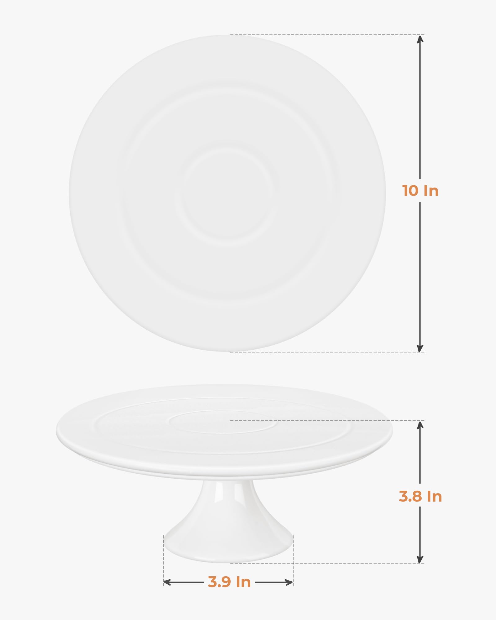 Kootek White Cake Stand, 10 x 10 Inches Porcelain Cake Plate Cake Pedestal Stand Display Dessert Stand for Party, Wedding, Birthday, Baby Shower