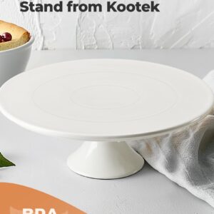 Kootek White Cake Stand, 10 x 10 Inches Porcelain Cake Plate Cake Pedestal Stand Display Dessert Stand for Party, Wedding, Birthday, Baby Shower