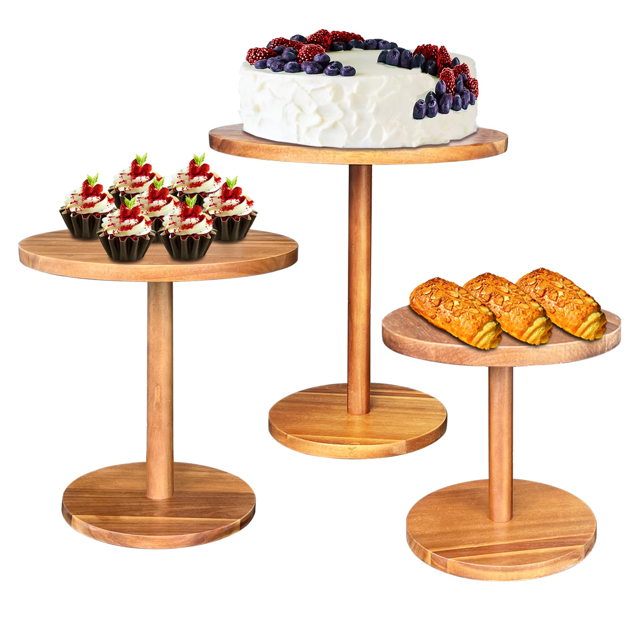 Montex Cupcake Stand 4 Tier for 50 Cupcakes Wood Cake Stand, Cake Display Stand Dessert Stand, Incline Pole