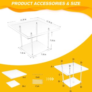 Clear Acrylic Dessert Table Display Set, Cupcake Stand Dessert Stands Buffet Risers for Cupcakes Dessert Pastry Food Treat Tier Serving Tray Stand for Wedding Birthday Party Baby Shower (Square)