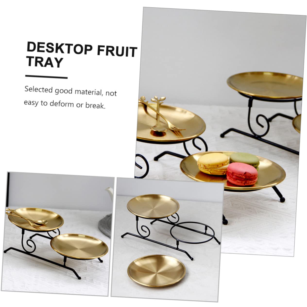 Didiseaon 2 Pcs Iron Cake Stand Cupcake Tree Cupcake Tier Stand Cake Holder Table Wedding Cupcake Stand 2 Layer Food Tray Cake Tray Wedding Snack Stand Dessert Shelf to Rotate European Style