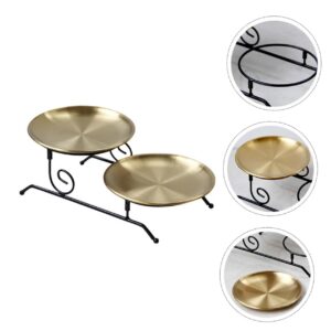 Didiseaon 2 Pcs Iron Cake Stand Cupcake Tree Cupcake Tier Stand Cake Holder Table Wedding Cupcake Stand 2 Layer Food Tray Cake Tray Wedding Snack Stand Dessert Shelf to Rotate European Style