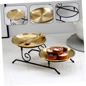 Didiseaon 2 Pcs Iron Cake Stand Cupcake Tree Cupcake Tier Stand Cake Holder Table Wedding Cupcake Stand 2 Layer Food Tray Cake Tray Wedding Snack Stand Dessert Shelf to Rotate European Style