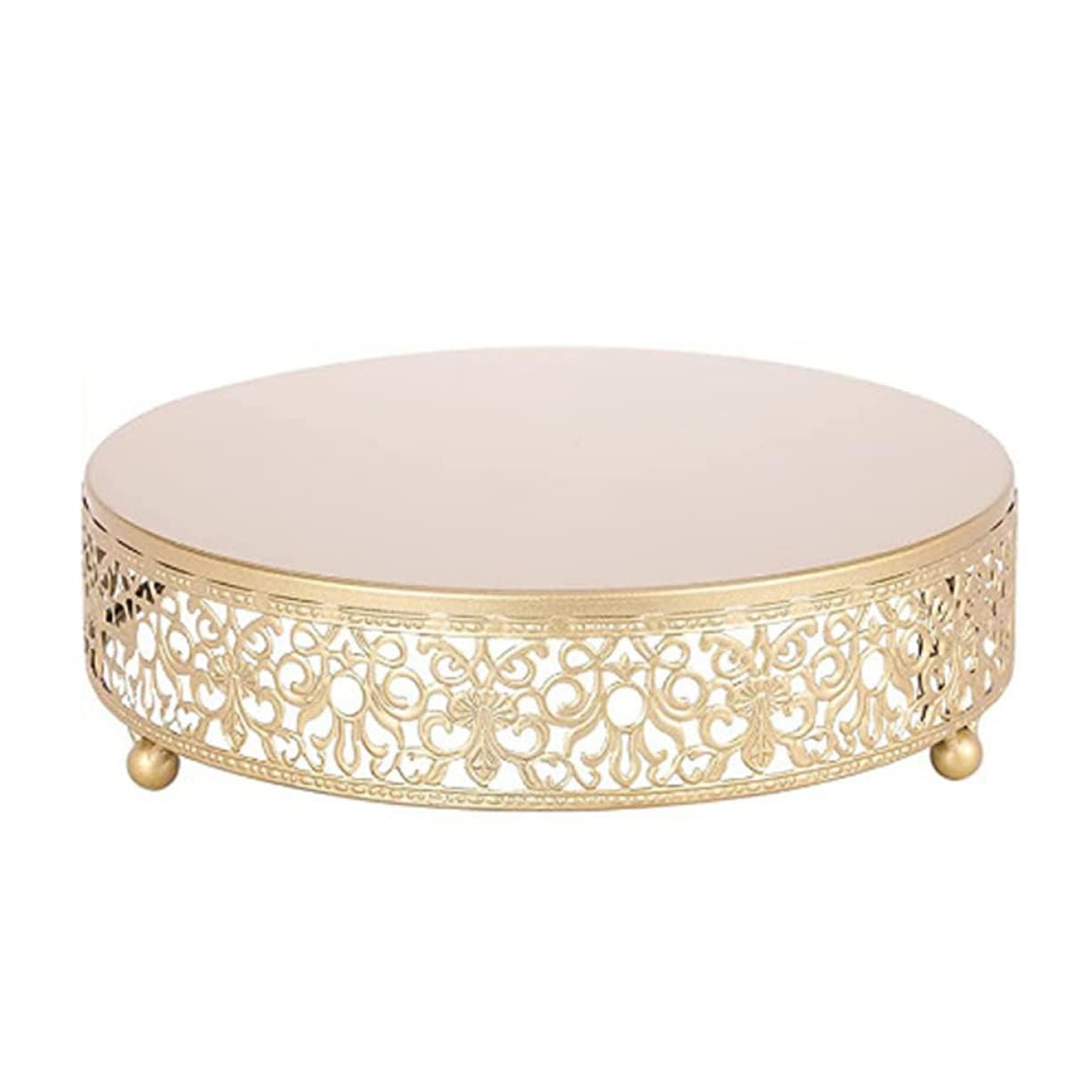 Denmer Cake Stand, Gold Metal Dessert Display, Small 8inch Treat Riser, Pedestal Champagne Round Cupcake Platter Tray for Afternoon Tea, Party, Wedding