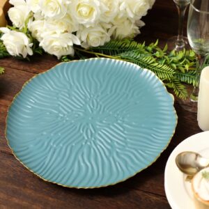 Efavormart 12" Dusty Blue Wavy Hairpin Leg Metal Serving Tray Dessert Display, Pedestal Wedding Cake Cupcake Stand Centerpiece