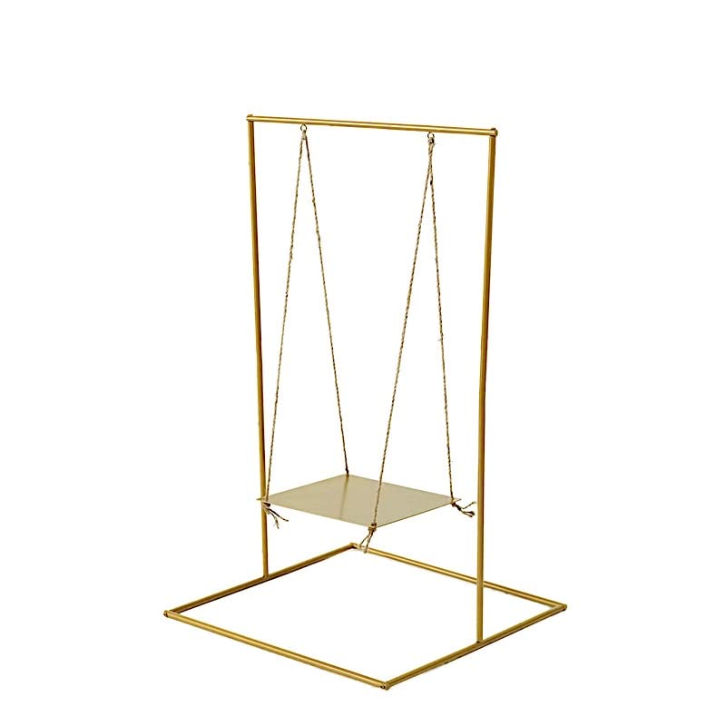 BalsaCircle 3 feet Gold Metal Swing Cake Stand Hanging Dessert Display Centerpiece Party Events Reception Home Decorations Supplies