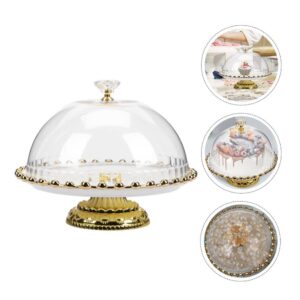 Covered Dessert Display Dessert Trays Cake Stand with Glass Dome: Green Porcelain Decorative Cake Stand Dessert Cupcake Pastry Candy Display Plate Fruit Tray Dome Tray Plate Candy ( Color : White )