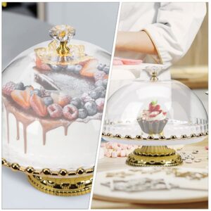 Covered Dessert Display Dessert Trays Cake Stand with Glass Dome: Green Porcelain Decorative Cake Stand Dessert Cupcake Pastry Candy Display Plate Fruit Tray Dome Tray Plate Candy ( Color : White )