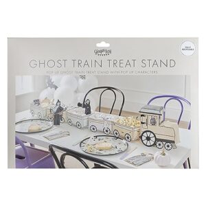 Ginger Ray Halloween Ghost Train Treat Sandwiches & Cake Stand with Pop Up Characters Tabletop Decoration