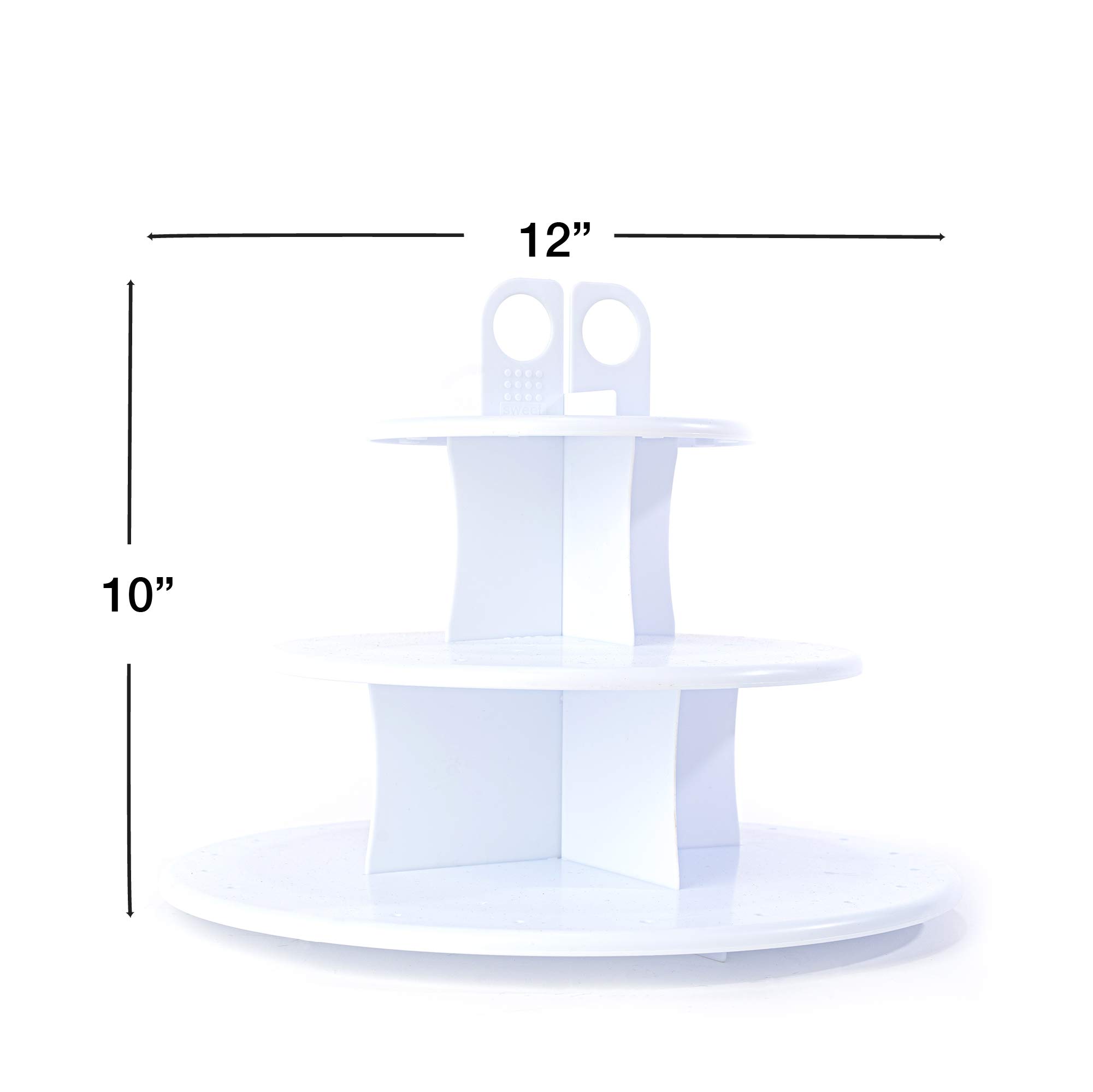 Simply Elegant 3-Tier Plastic White Round Cake Pop Display Stand 42 Hole (3mm) Lollipop Holder, Cupcake Stand, Treat Stand, Weddings Baby Showers Birthday Parties Halloween Candy