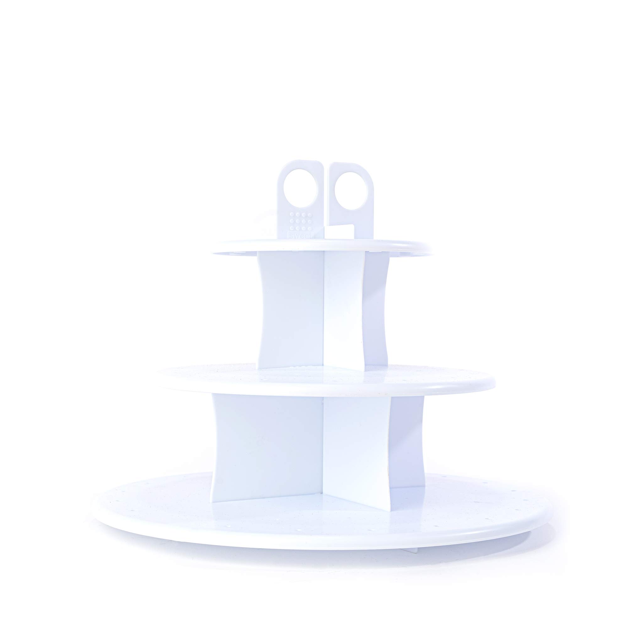 Simply Elegant 3-Tier Plastic White Round Cake Pop Display Stand 42 Hole (3mm) Lollipop Holder, Cupcake Stand, Treat Stand, Weddings Baby Showers Birthday Parties Halloween Candy