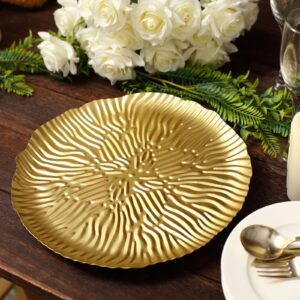 TABLECLOTHSFACTORY 12" Gold Wavy Hairpin Leg Metal Serving Tray Dessert Display, Pedestal Wedding Cake Cupcake Stand Centerpiece