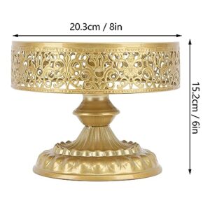 SnOwky Display Treat Stand, Golden Cake Holder Lace Design Easy Assembly Round Treat Display for Home (Size : S 4x8in)