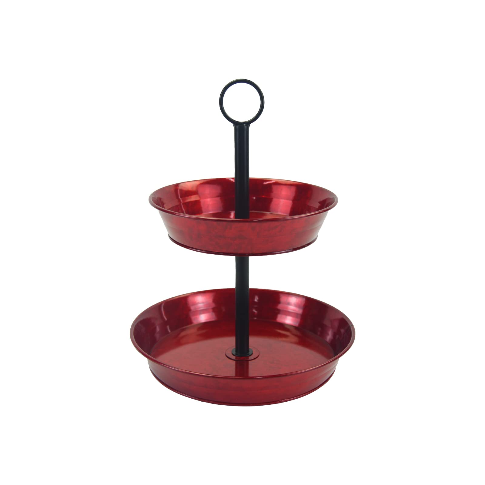 LF Likefair Red 2 Tiered Serving Stand Tray, Lazy Susan, Cake Stands Cupcake Holder,360° Rotation Dessert Stand Table Decorations for Party Wedding Home Decor