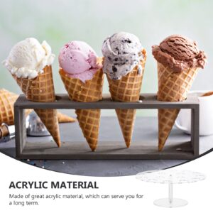 DOITOOL Pizza Accessories Cake Tray Ice Cream Cone Holder Clear Acrylic 16 Holes Ice Cream Stand Popsicle Holder Treats Holder Sushi Hand Roll Stand Pizza Accessories Cake Tray